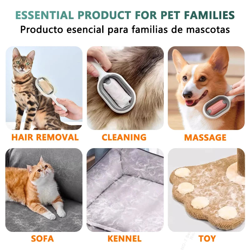 Four-in-One Pet Grooming Brush