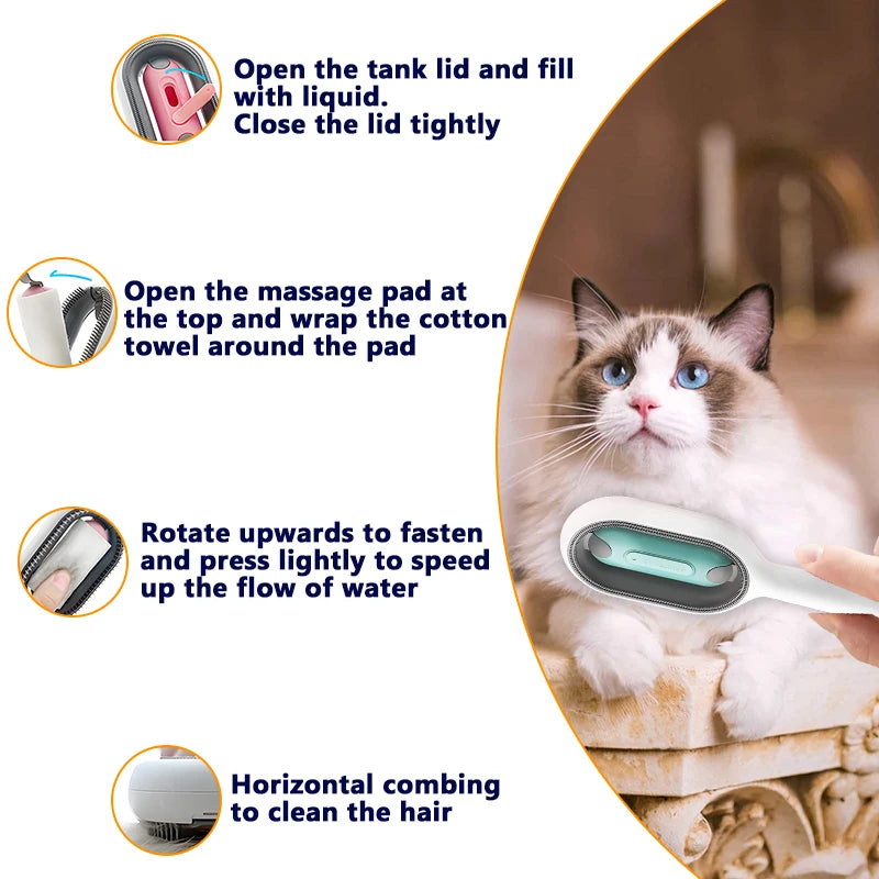 Four-in-One Pet Grooming Brush