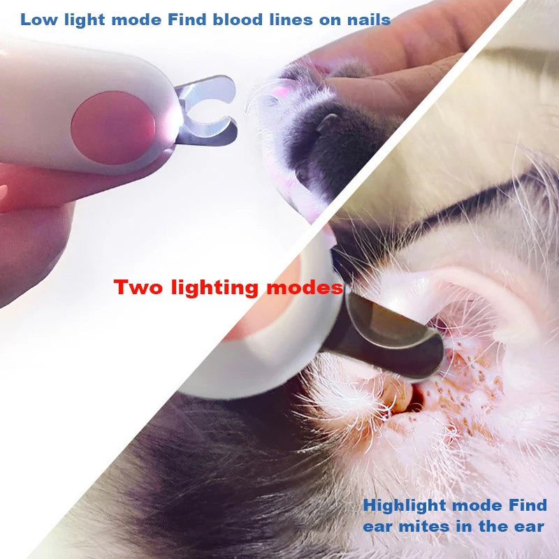 Professional Mini Pet Nail Clippers with LED Light