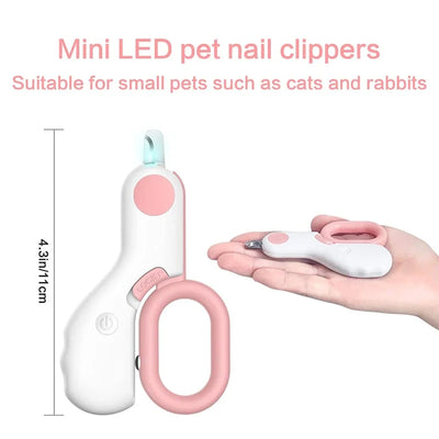 Professional Mini Pet Nail Clippers with LED Light