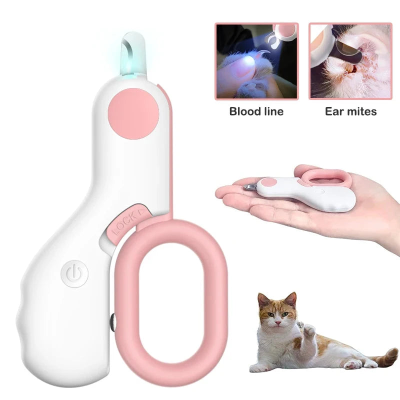 Professional Mini Pet Nail Clippers with LED Light