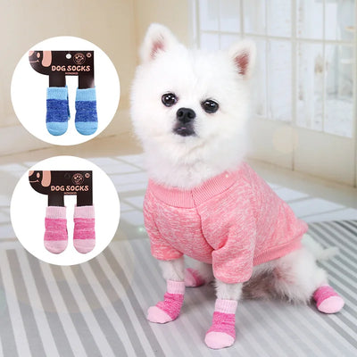 4pcs Warm Puppy Dog Socks – Cozy Comfort for Your Furry Friend