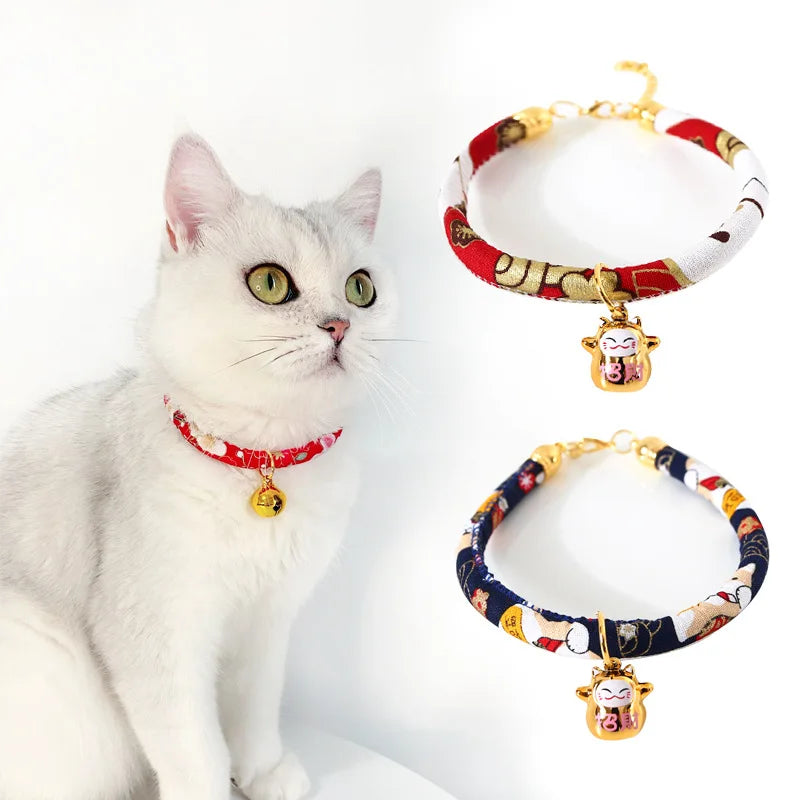 Adjustable Pet Collar with Bell and Bowtie – Style and Charm for Your Cat