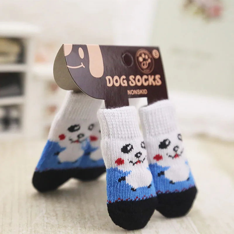 4pcs Warm Puppy Dog Socks – Cozy Comfort for Your Furry Friend