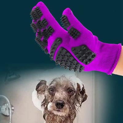 Cat & Dog Hair Brush Gloves – Convenient Grooming and Bathing Solution