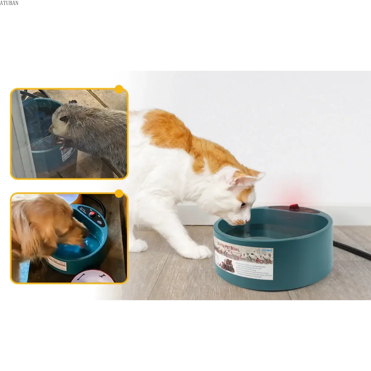 Heated Pet Bowl with Intelligent Temperature Control – 2.2L Capacity