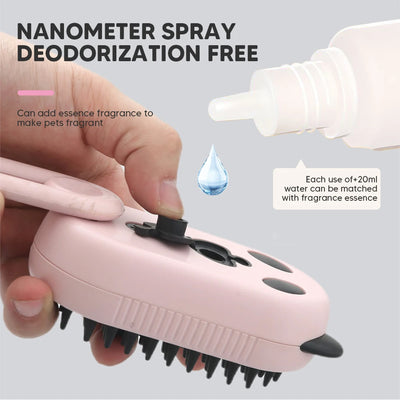 4-in-1 UV Steam Water Brush Dog Electric Spray Comb UV Lamp Sterilize Grooming Massage