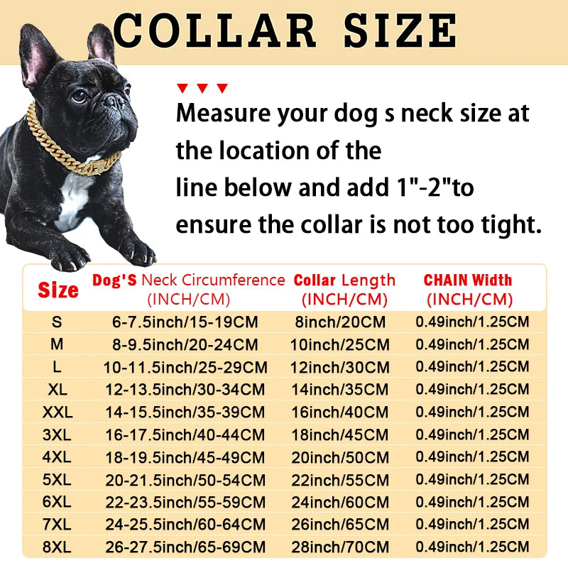 Dog Diamond Cuban Collar – Luxurious and Durable Style for Your Pet