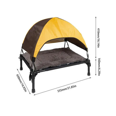 Outdoor Elevated Removable Canopy Shade Tent Dog Bed – Comfort and Protection for Your Pet