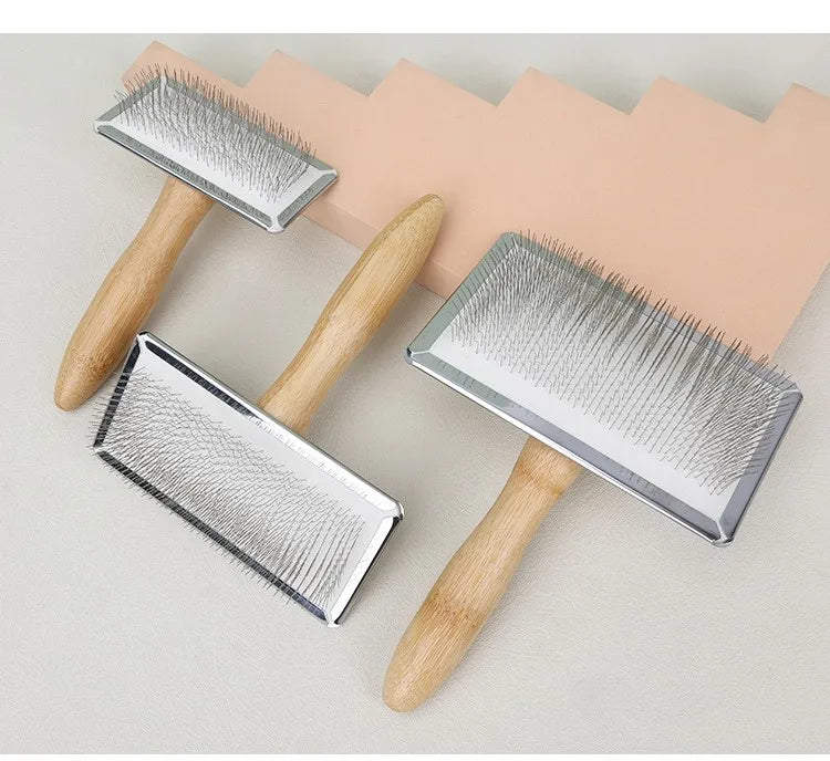 Solid Wood Dog Brush and Cat Hair Knot Remover