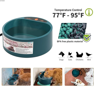 Heated Pet Bowl with Intelligent Temperature Control – 2.2L Capacity