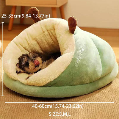 Cozy Coral Fleece Pet Bed – Perfect for Small Dogs and Cats