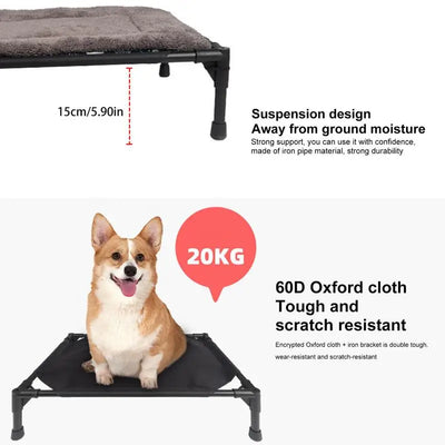 Outdoor Elevated Removable Canopy Shade Tent Dog Bed – Comfort and Protection for Your Pet