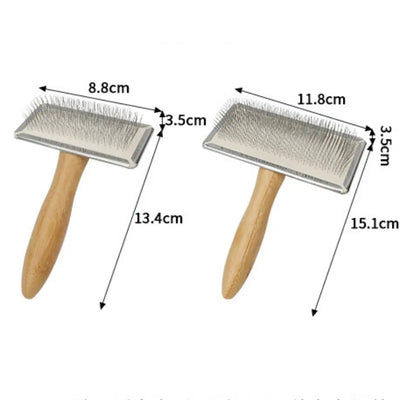 Solid Wood Dog Brush and Cat Hair Knot Remover