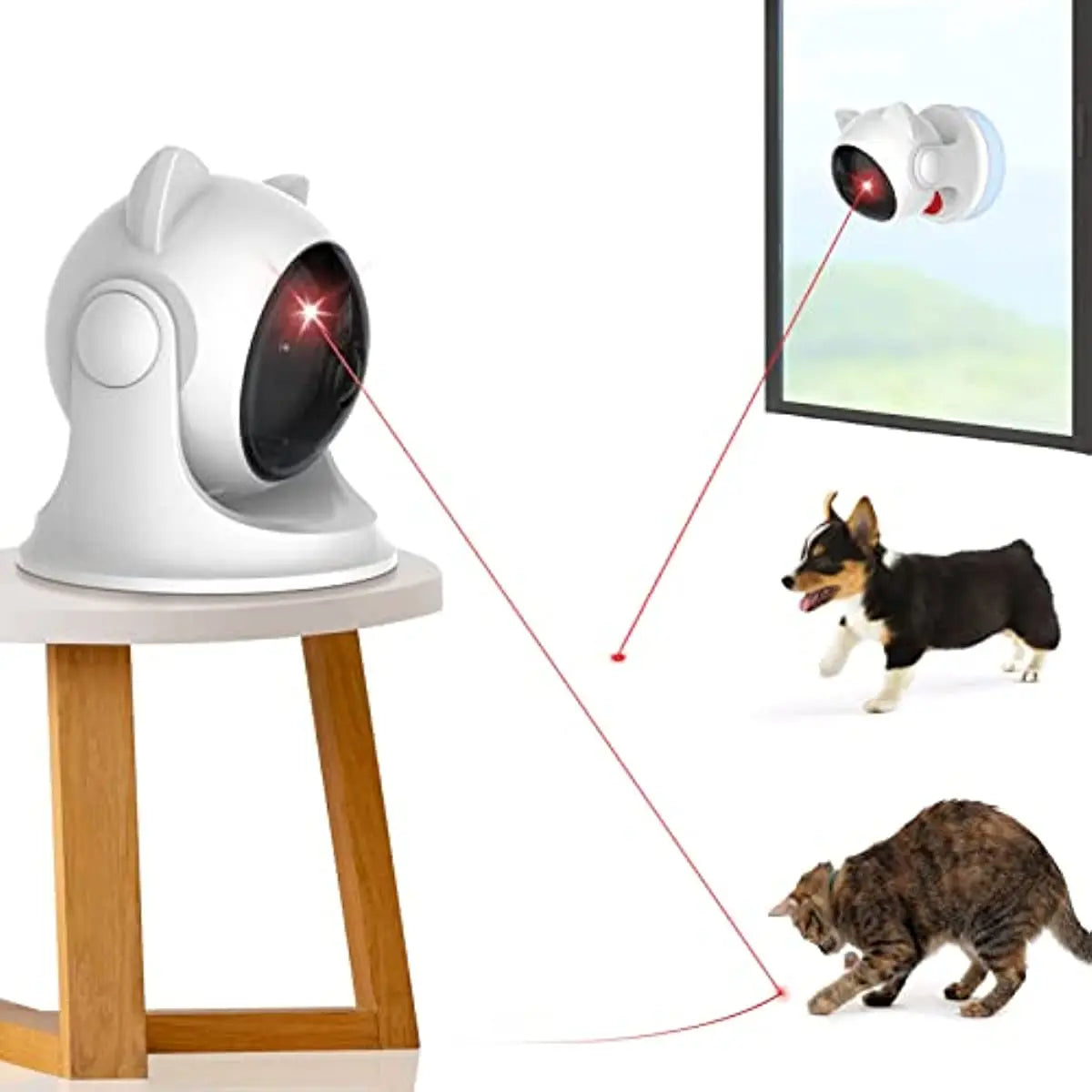 Rechargeable Motion-Activated Pet Laser Toy – Interactive Fun for Your Furry Friends